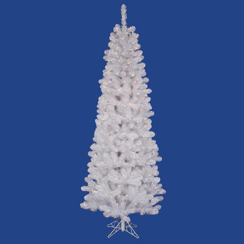 4.5' Pre-Lit White Salem Pine Pencil Artificial Christmas Tree - Warm White LED Lights