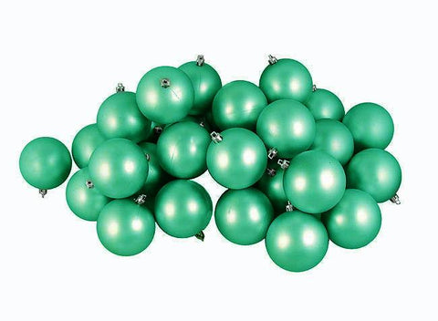 60ct Matte Seafoam Green Shatterproof Christmas Ball Ornaments 2.5" (60mm)