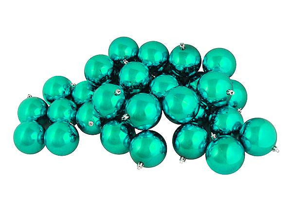 60ct Shiny Seafoam Green Shatterproof Christmas Ball Ornaments 2.5" (60mm)