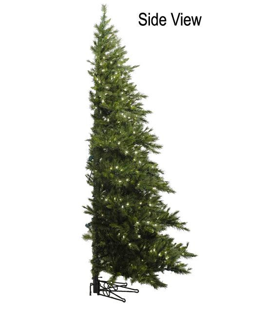 7.5' Pre-Lit Westbrook Pine Artificial Half Wall Christmas Tree - Clear Lights