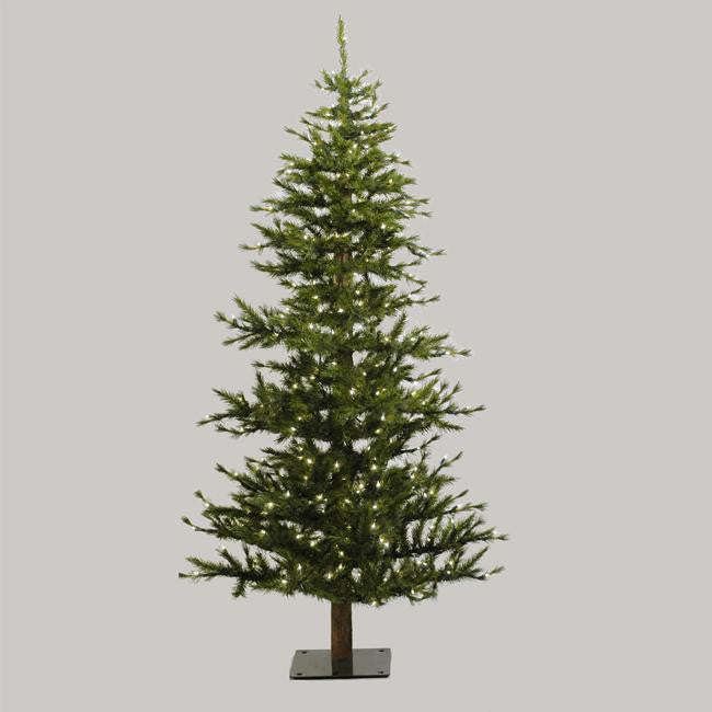 7' Pre-Lit Minnesota Alpine Style Half Wall Christmas Tree - Clear Lights