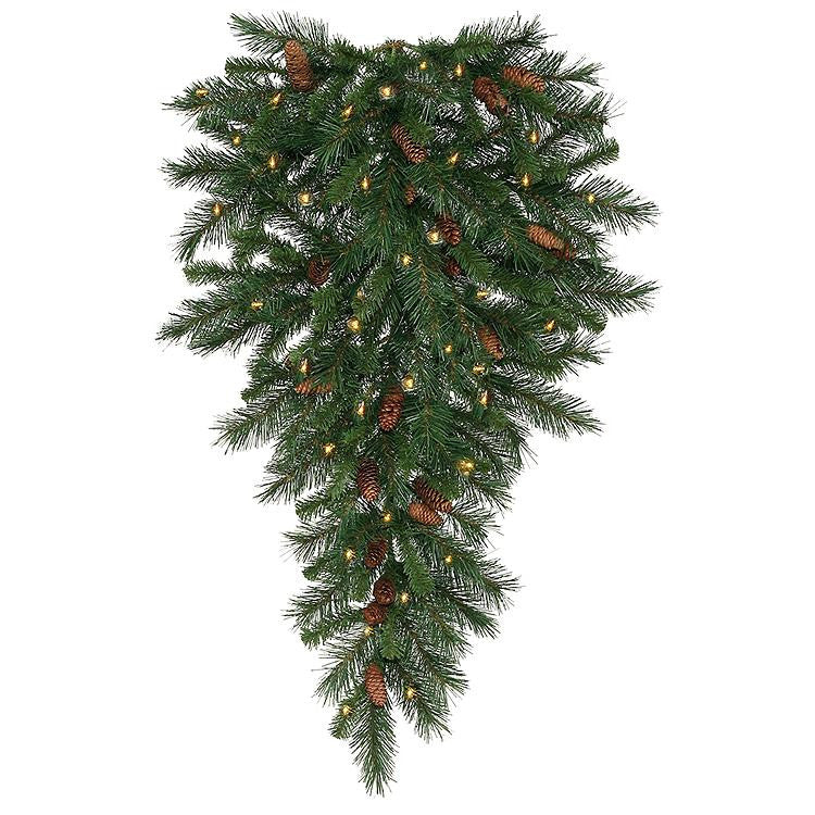 42" Pre-Lit Cheyenne Pine Artificial Christmas Teardrop Swag - Clear Dura Lights