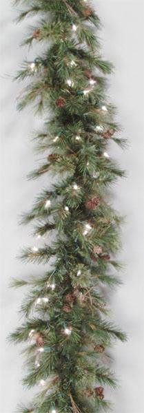 6' x 9" Pre-Lit Mixed Country Pine Artificial Christmas Garland - Clear Lights