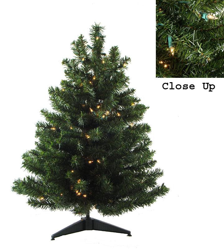 3' Pre-Lit Natural Two-Tone Pine Artificial Christmas Tree - Clear Lights