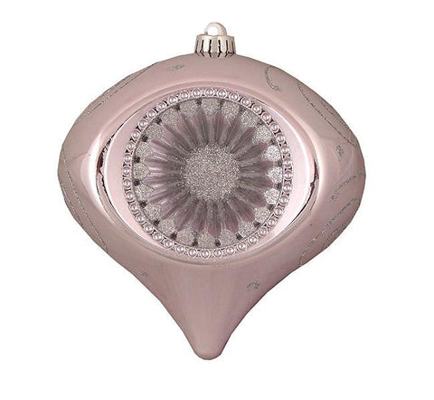 Lavender Blush Retro Reflector Shatterproof Christmas Onion Ornament 8"