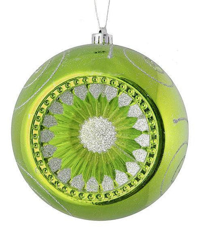 Kiwi Green Retro Reflector Shatterproof Christmas Ball Ornament 8" (200mm)