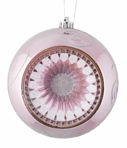 Lavender Blush Retro Reflector Shatterproof Christmas Ball Ornament 8" (200mm)