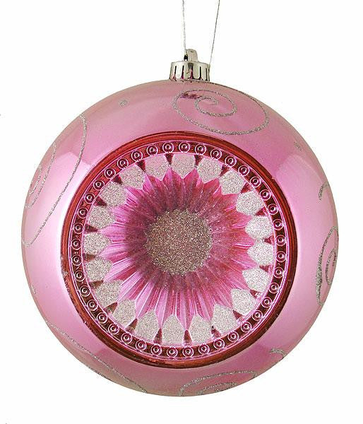 Bubblegum Pink Retro Reflector Shatterproof Christmas Ball Ornament 8" (200mm)