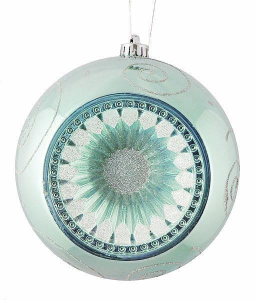 Baby Blue Retro Reflector Shatterproof Christmas Ball Ornament 8" (200mm)