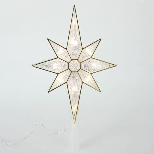 11" Lighted Faceted Bethlehem Star Christmas Tree Topper - Clear Lights