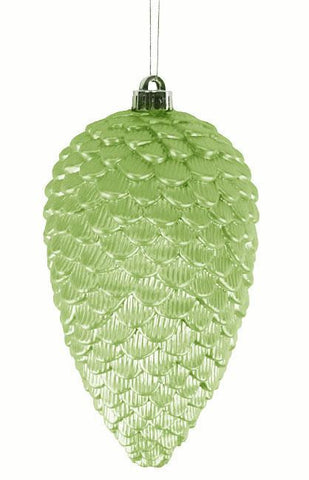 Matte Kiwi Green Shatterproof Pine Cone Christmas Ornament 10"