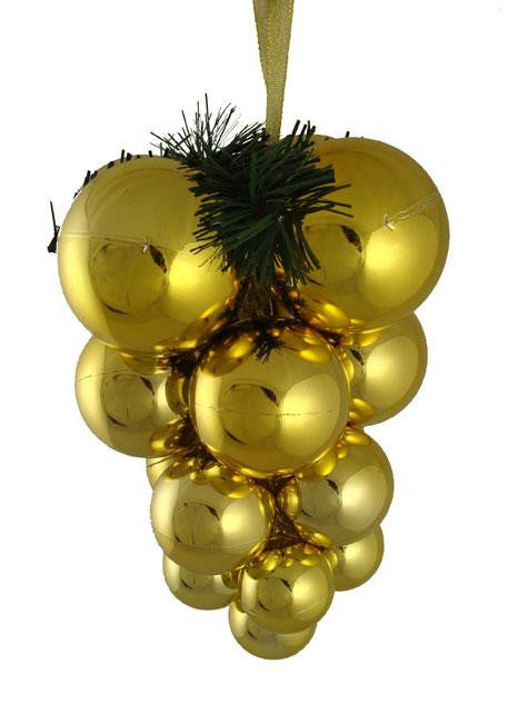 Shiny Gold Shatterproof Christmas Ball Ornament Grape Cluster Decoration 10"