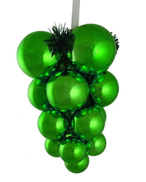 Shiny Green Shatterproof Christmas Ball Ornament Grape Cluster Decoration 10"