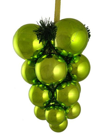 Kiwi Green Shatterproof Christmas Ball Ornament Grape Cluster Decoration 10"