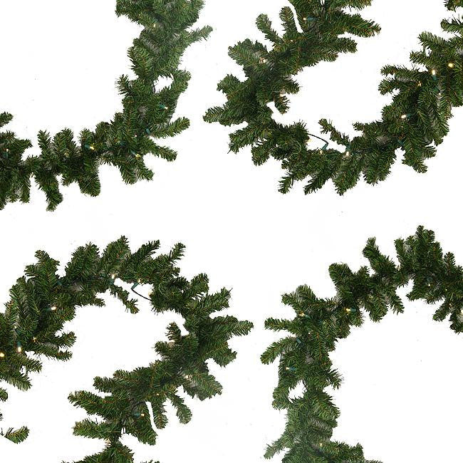 9' x 10" Pre-Lit Battery Operated Pine Artificial Christmas Garland - Warm Clear LED Lights