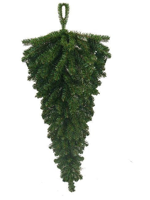 42" Two-Tone Canadian Pine Artificial Christmas Teardrop Door Swag - Unlit