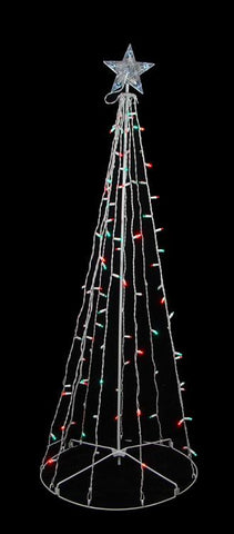 5' Red & Green LED Lighted Outdoor Twinkling Christmas Tree Yard Art Decoration