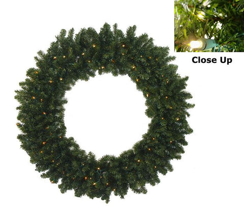 36" Pre-Lit Battery Operated Canadian Pine Artificial Christmas Wreath - Warm Clear LED Lights