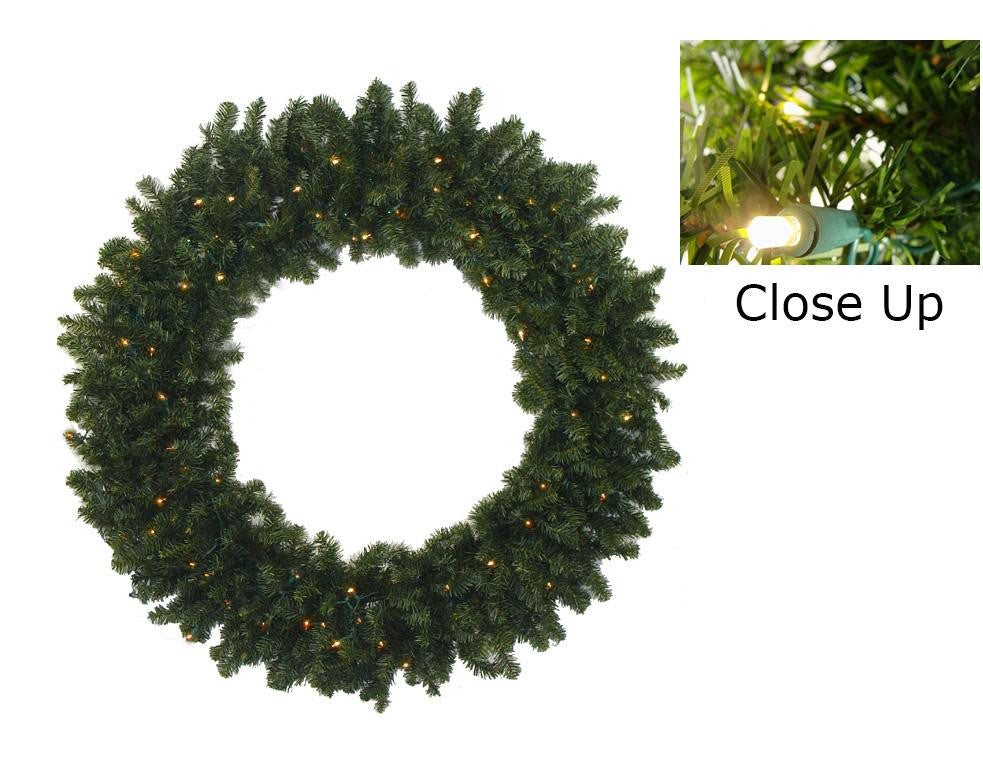 30" Pre-Lit Battery Operated Canadian Pine Christmas Wreath - Clear LED Lights