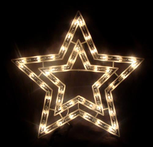 17" Clear Lighted Star Christmas Window Silhouette Decoration