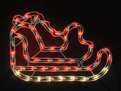 17.5" Red & Clear Lighted Santa's Sleigh Christmas Window Silhouette Decoration