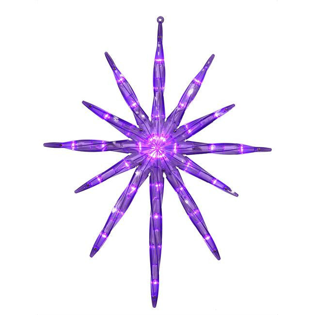 17" LED LIGHTED PURPLE STARBURST HANGING CHRISTMAS DECORATION