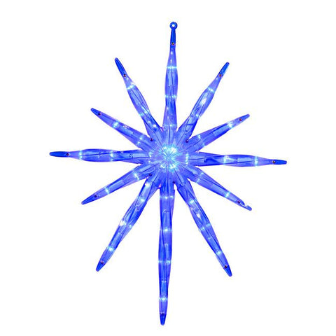 17" Blue LED Lighted Hanging Starburst Christmas Window Decoration