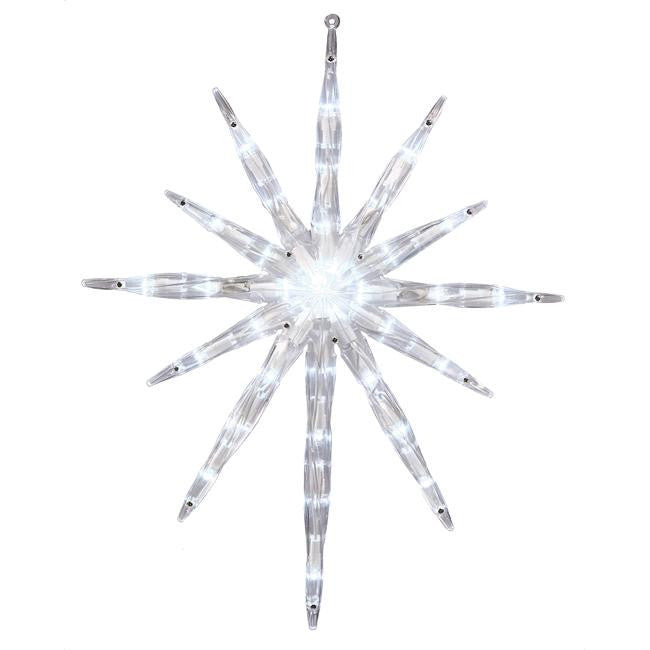 17" Cool White LED Lighted Hanging Starburst Christmas Window Decoration