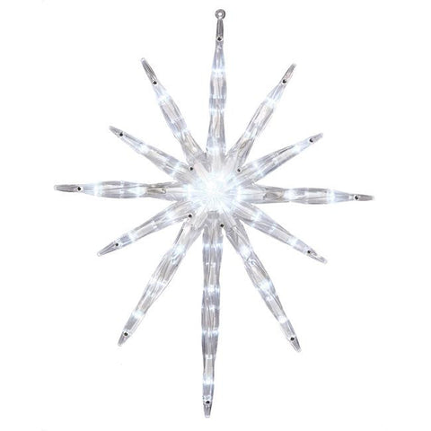 17" Cool White LED Lighted Hanging Starburst Christmas Window Decoration