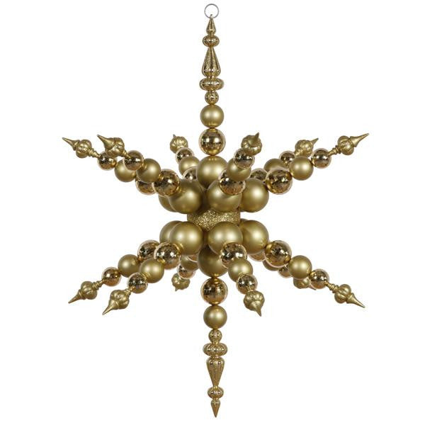 43" Gold Radical 3-D Snowflake Commercial Shatterproof Christmas Ornament