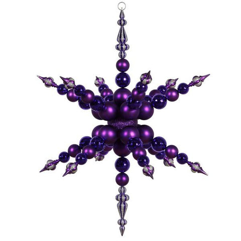 43" Purple Radical 3-D Snowflake Commercial Shatterproof Christmas Ornament