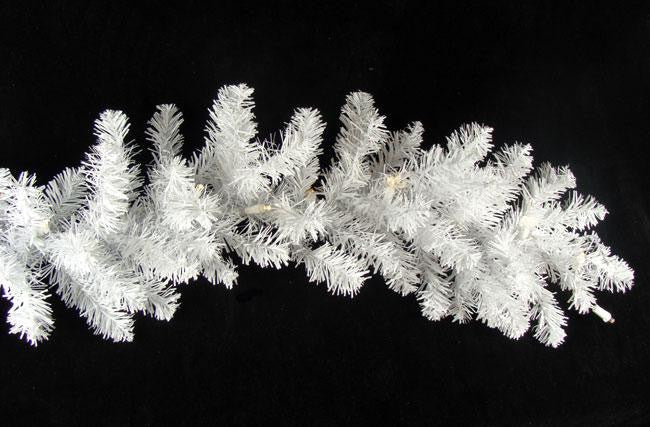 9' x 10" Pre-Lit Battery Operated White Artificial Christmas Garland - Candlelight Clear LED Lights