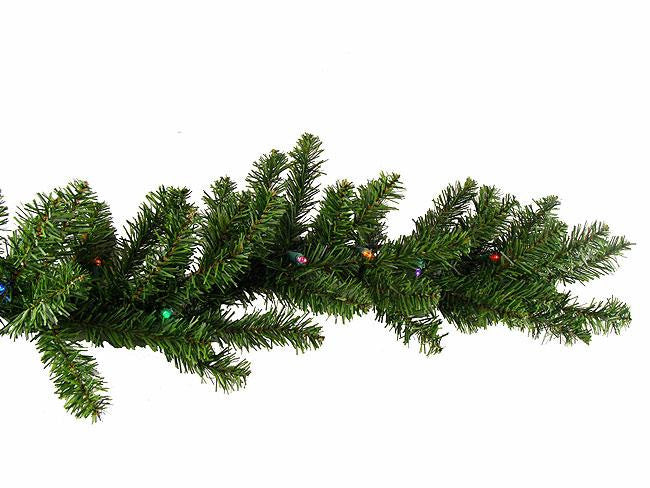 9' x 10" Pre-Lit Battery Operated Pine Artificial Christmas Garland - Multi-Color LED Lights