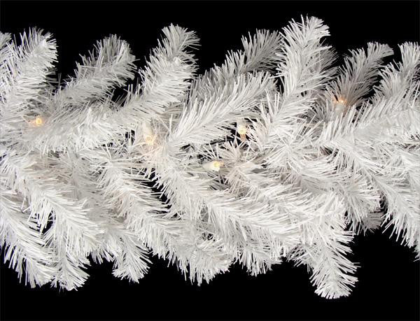 9' x 12" Pre-Lit Snow White Artificial Christmas Garland - Clear Lights