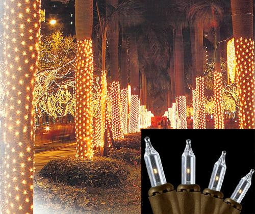 2' x 8' Clear Mini Christmas Net Style Tree Trunk Wrap Lights - Brown Wire