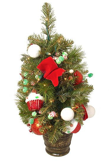 2' Candy Fantasy Pre-Lit and Decorated Artificial Christmas Tree - Clear Lights