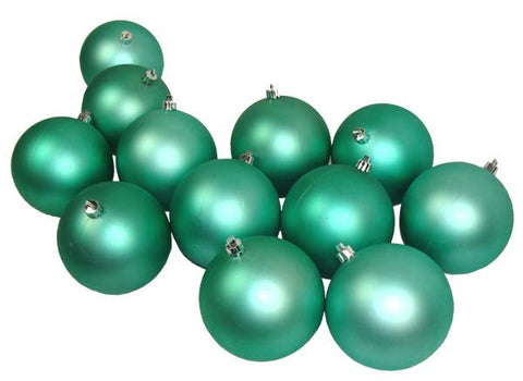 32ct Matte Seafoam Green Shatterproof Christmas Ball Ornaments 3.25" (80mm)