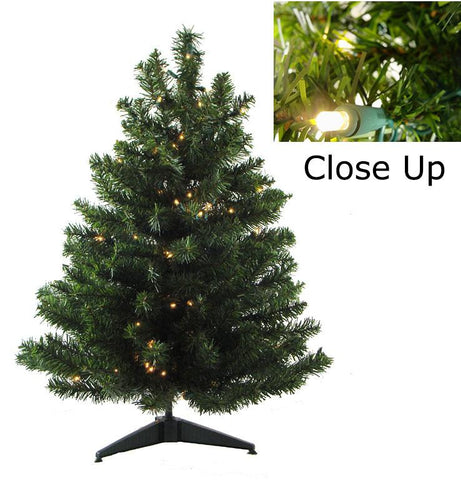 18" Pre-Lit Natural Two-Tone Pine Artificial Christmas Tree - Candlelight Clear LED Lights