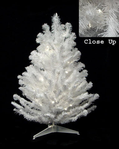 3' Pre-Lit Battery Operated White Pine Artificial Christmas Tree - Candlelight Clear LED Lights