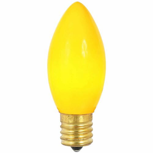 Club Pack of 25 C9 Ceramic Yellow Replacement Christmas Light Bulbs