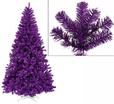 7' Pre-Lit Sparkling Purple Artificial Christmas Tree - Purple Lights