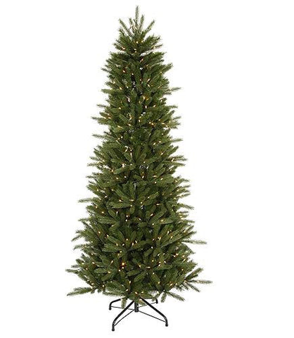 7.5' Pre-Lit Slim Vermont Fir Instant Shape Artificial Christmas Tree - Clear