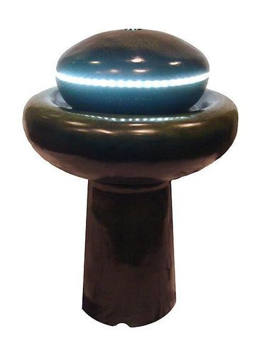 26" Lighted LED Green Mushroom Outdoor Garden Water Fountain