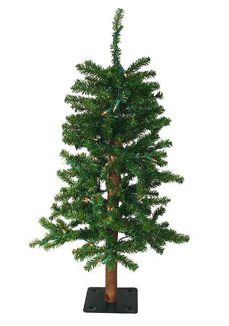 3' Pre-Lit Two-Tone Alpine Artificial Christmas Tree - Clear Lights