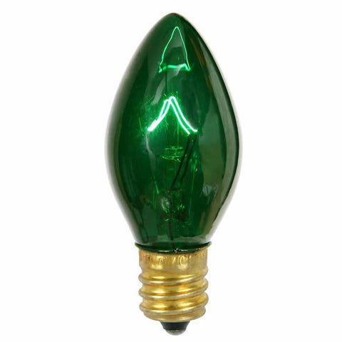 Club Pack of 25 Transparent Green Twinkle C7 Replacement Christmas Light Bulbs