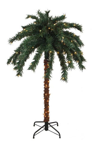 4' Pre-Lit Tropical Outdoor Summer Patio Palm Tree - Clear Lights