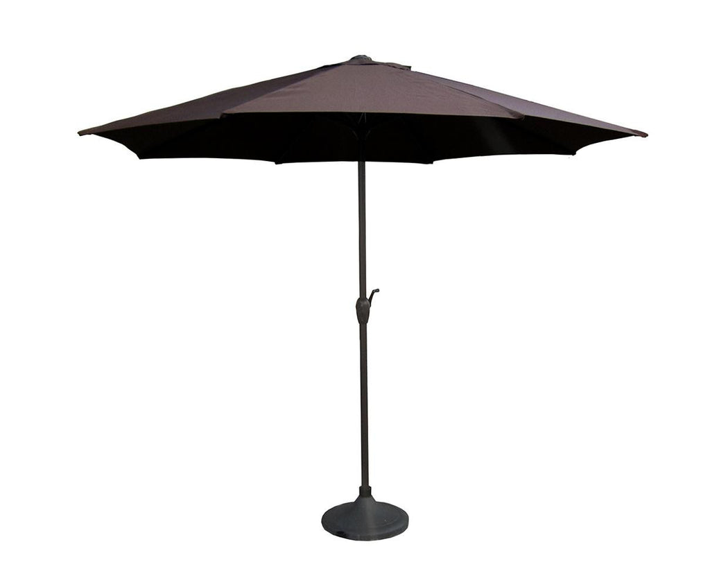 9' Outdoor Patio Market Umbrella with Hand Crank and Tilt - Brown