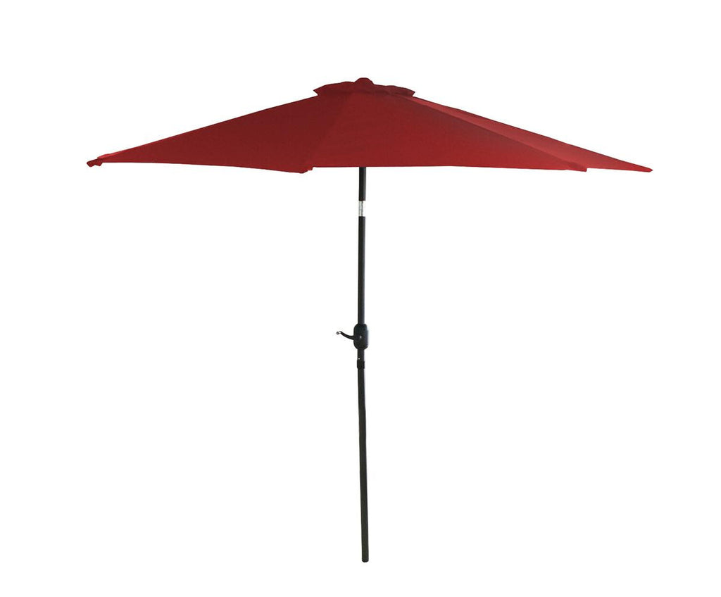 9' Outdoor Patio Market Umbrella with Hand Crank and Tilt - Red