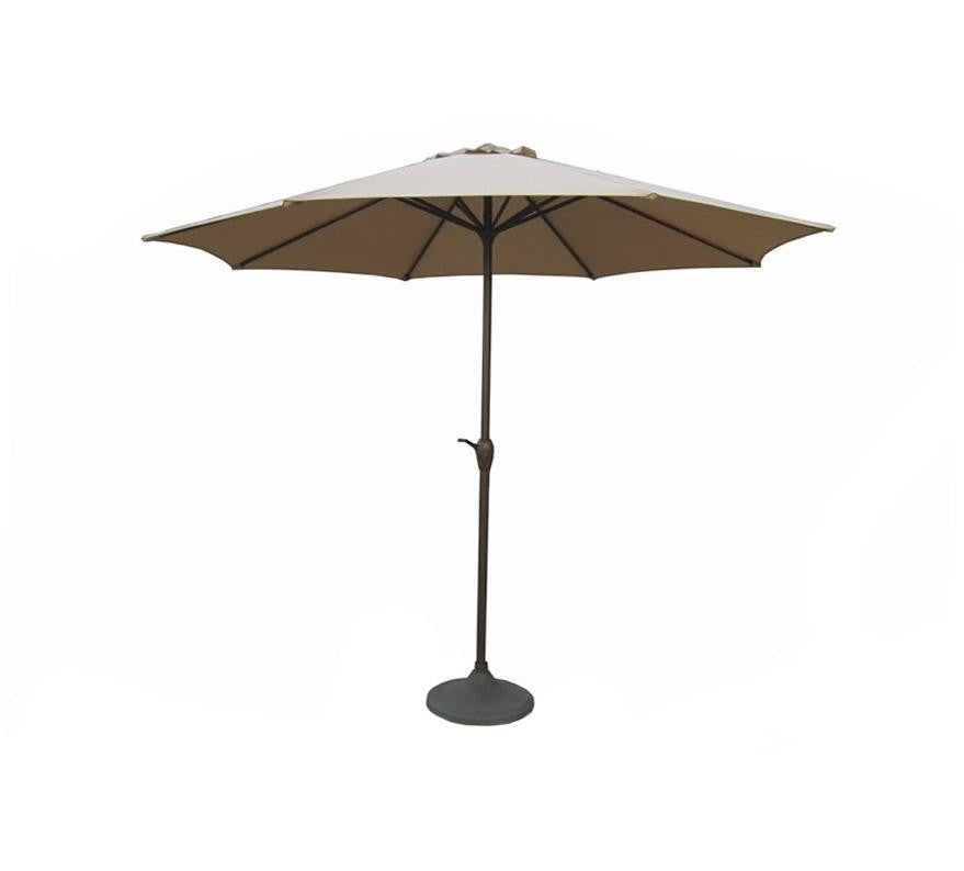 9' Outdoor Patio Market Umbrella with Hand Crank and Tilt - Taupe