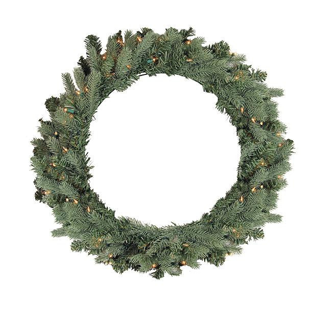 30" Pre-Lit Blue Spruce Artificial Christmas Wreath - Clear Lights